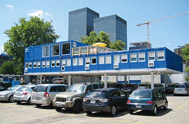 Containeranlage - Ausweichbüro errichtet aus Raummodulen